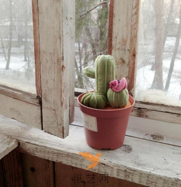 Cute non-woven cactus potted sewing box, a birthday gift for Ma Ma