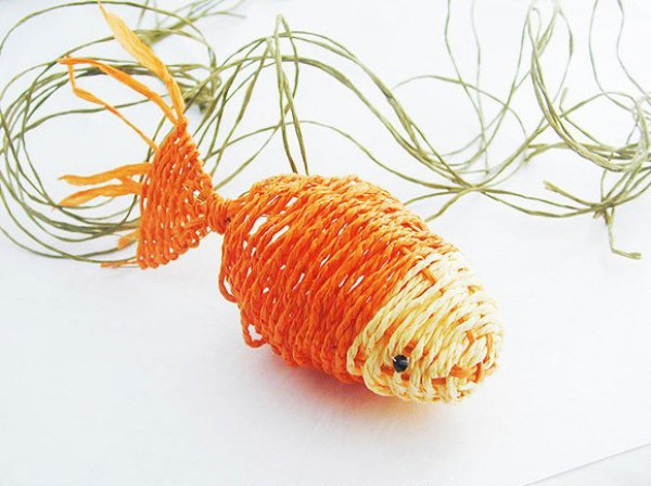 Little goldfish knitting handmade healing and beautiful little goldfish knitting tutorial illustration