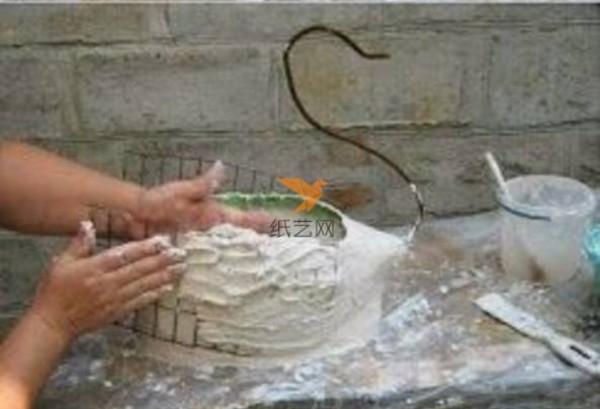 Gypsum white swan flower pot turns waste into treasure creative DIY