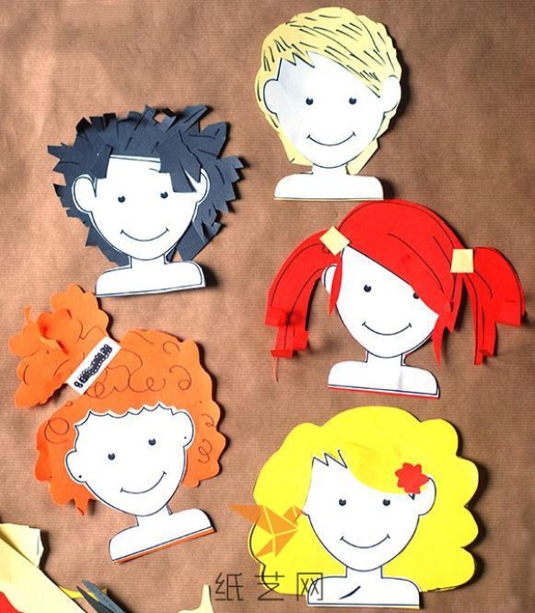 Cute handmade paper-cut portrait making tutorial for children