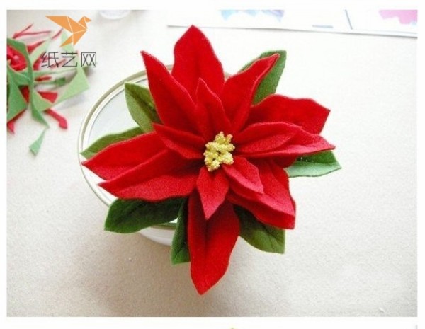 Non-woven fabric tutorial Stunning non-woven poinsettia making tutorial illustration