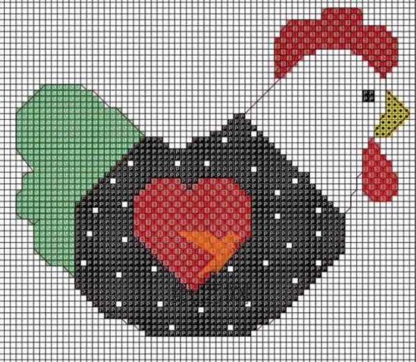 Cross stitch little rooster kitchen supplies making tutorial