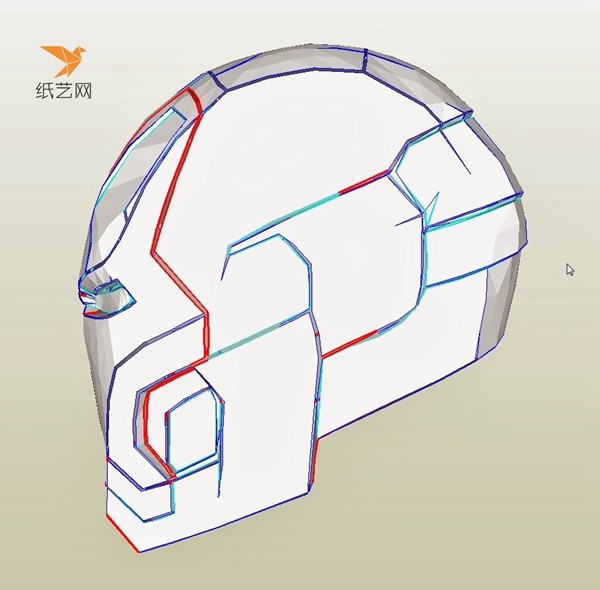 [Paper Model] Handmade drawings of the Iron Man helmet paper model