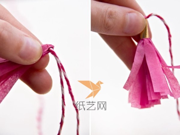 Simple handmade paper art decoration made of tissue paper