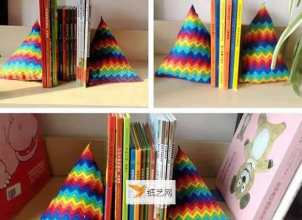 How to make triangular bookends from non-woven fabric