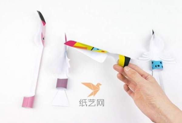 Cartoon finger toy made from paper model drawings