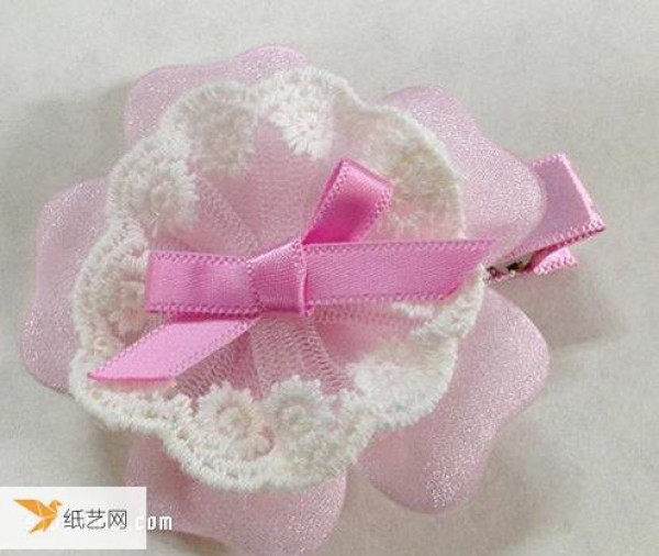 Personalized cute little fresh lace flower hairpin handmade illustrated tutorial