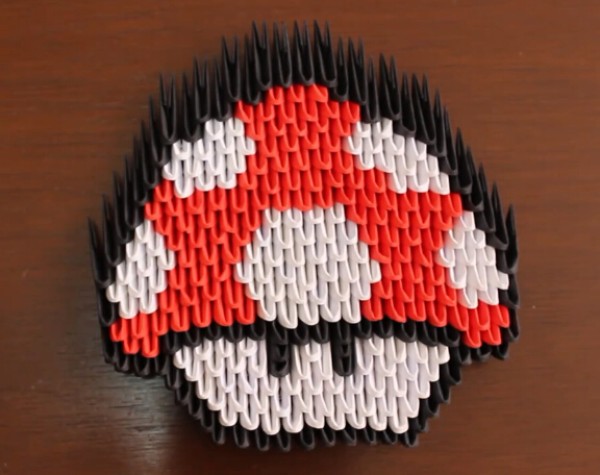 How to make origami triangle with Super Mario Mushroom