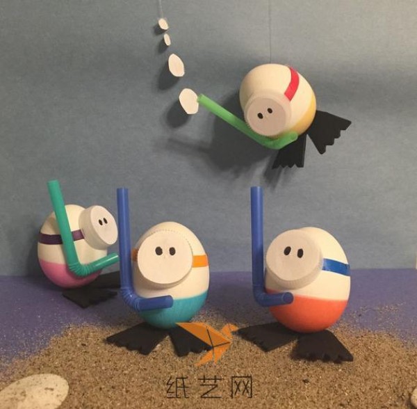 Tutorial on how to make a cute little diving egg man