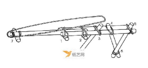 Illustrated tutorial on making a gun from disposable chopsticks