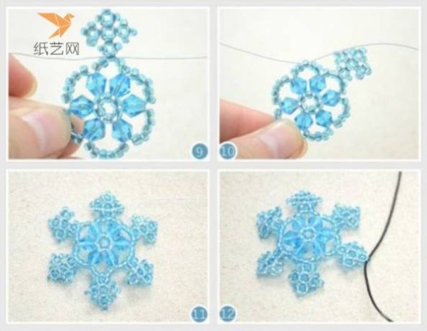 Beading Tutorial Blue Snowflake Beaded Pendant Making Tutorial