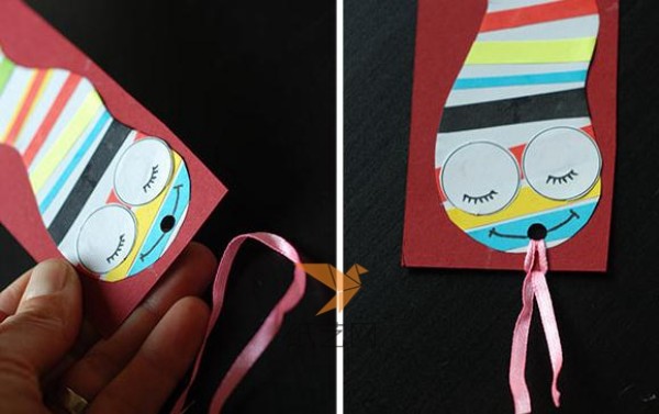 Childrens handmade tutorial on making colorful snake bookmarks