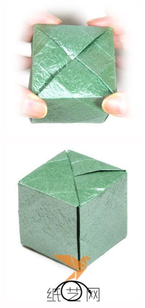 Tutorial on how to make a complete origami cube origami box from one piece of paper