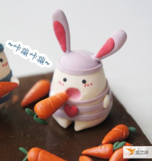 Pictures of cute-looking jailbreak rabbit soft clay personalized works