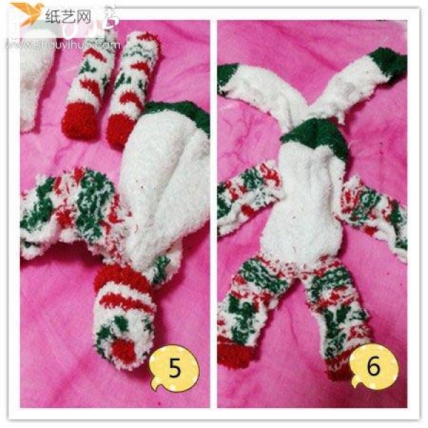 Use waste stuffed socks to make a very personalized Christmas bunny doll