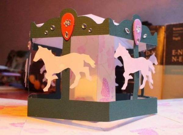 Romantic carousel three-dimensional greeting card Christmas card making tutorial