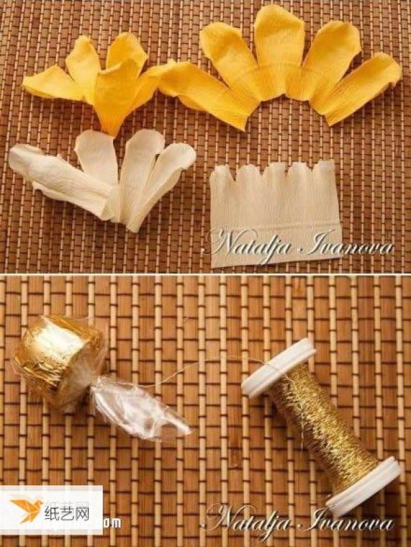 Share an illustrated tutorial on how to fold crepe paper flowers by hand