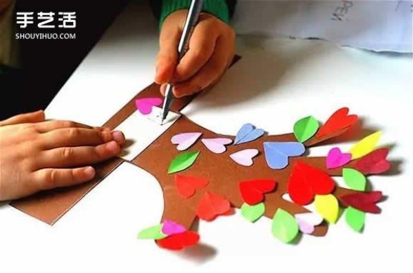 Mother’s Day gift for kindergarten—How to make a five-finger heart tree