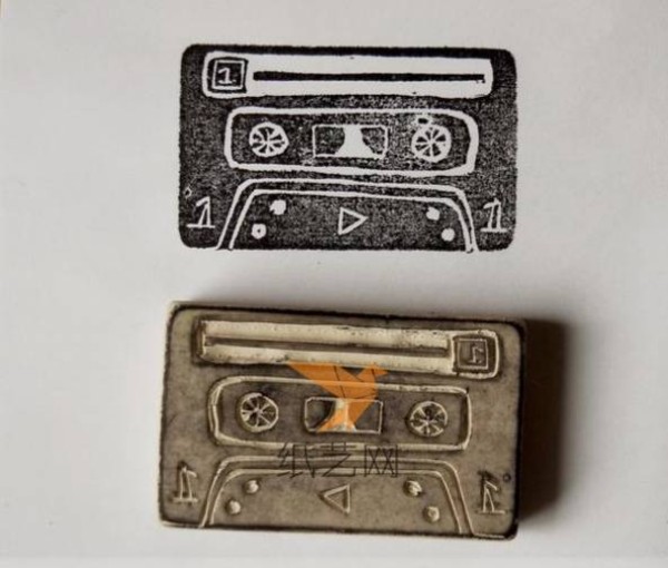 Tutorial on how to make hand-made cassette rubber stamps