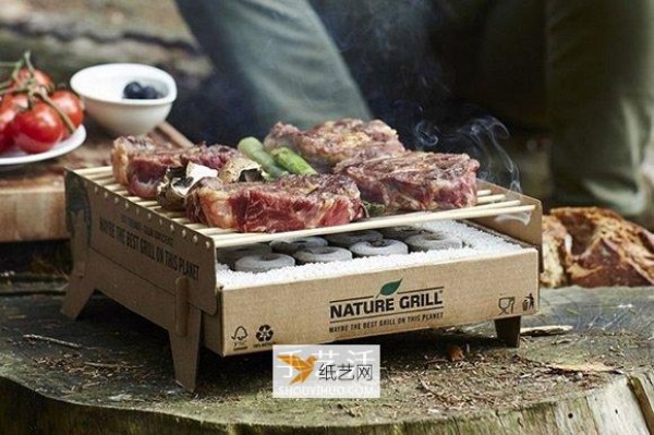 Eco-friendly BBQ Disposable oven made of paper and bamboo