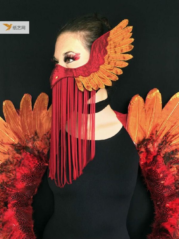 Super beautiful! Fabric Phoenix Mask (with tutorial and template)