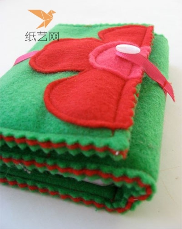 Non-woven pencil case in red and green, chic and easy-to-learn non-woven tutorial