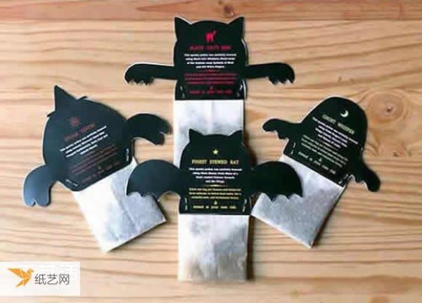 Tutorial on how to make handmade Halloween tea bags using cardboard