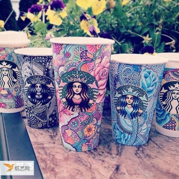 Painted fantasy-style Starbucks paper cups you’ve never seen before