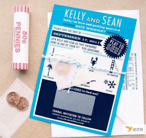 A wedding invitation design that looks creative. Learn how to make wedding invitations.