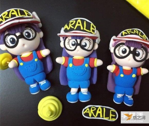 Illustrated tutorial on making Arale doll using ultra-light clay