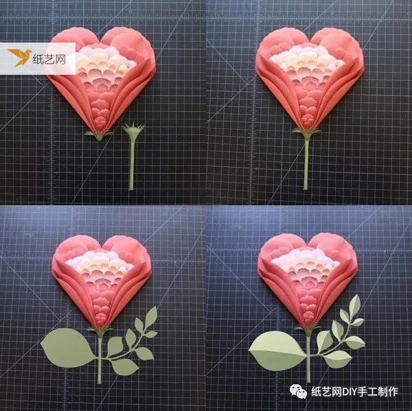 Love gift, paper art three-dimensional bouquet illustrated tutorial is here