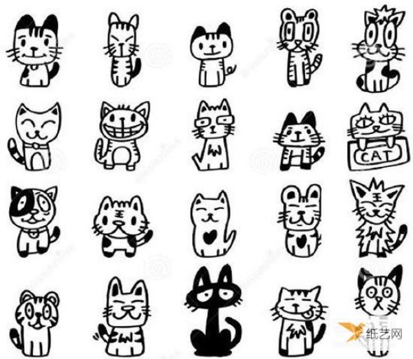 Very cute animal simple drawing handbook material pictures, all available in black and white and color