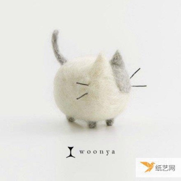 Appreciation of cute wool felt cute cat plush toy works