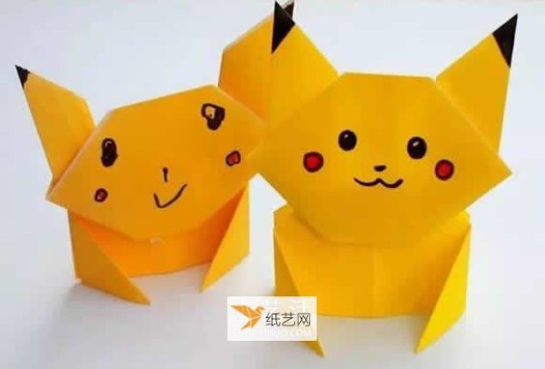 Tutorial on how to fold a simple Pikachu using origami