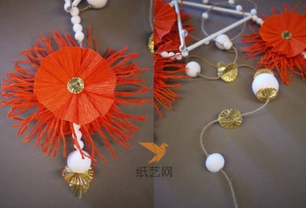 DIY tutorial for making ethnic style paper art pendants from crepe paper with handmade illustrations