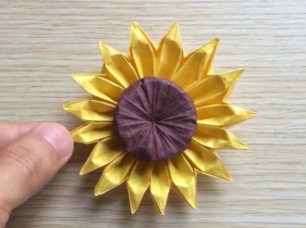 Origami Sunflower Flower Origami Flower Handmade Tutorial