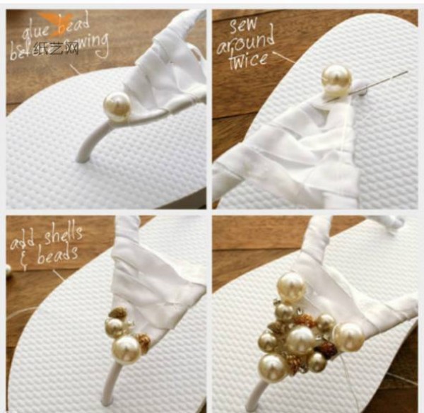 Beading tutorial Creative beading DIY production tutorial to make ordinary flip flops look gorgeous