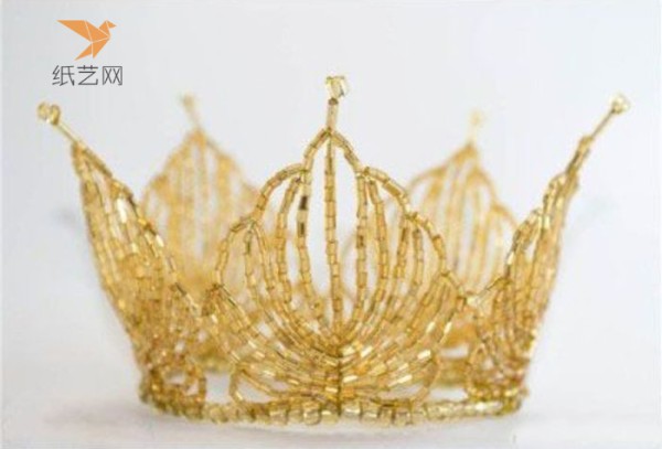 Gorgeous Style Beaded Gold Crown Making Tutorial Beading Tutorial