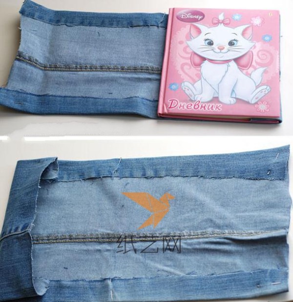 Tutorial on reusing old jeans to create a fresh diary cover