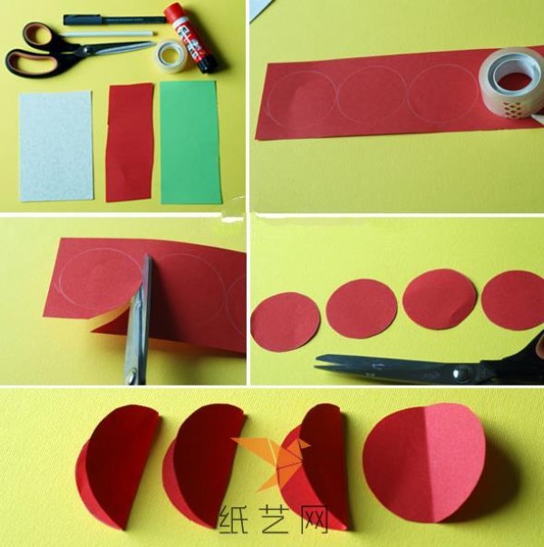 Origami sticker painting big cherry three-dimensional greeting card Childrens Day childrens handicraft