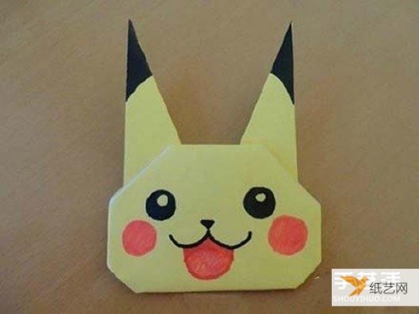 Simple illustrated tutorial for making cute Pikachu by hand folding