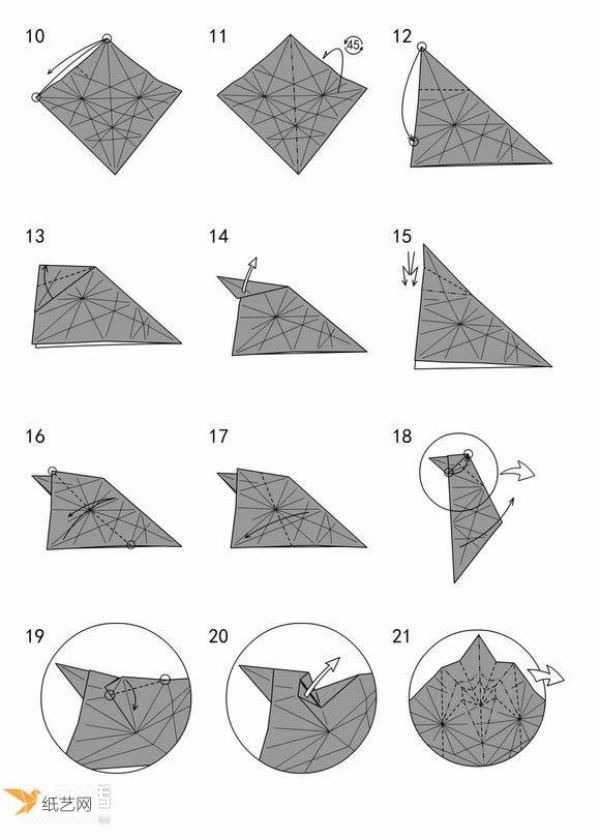 How to fold cute three-dimensional paper cats