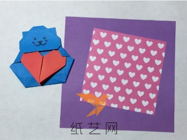 Cute Origami Heart Bear Making Tutorial