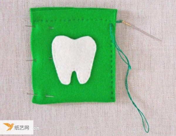 Very cute homemade love tooth collection bag