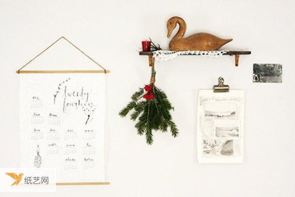 Illustration method of handmade burlap New Year calendar using non-woven fabrics