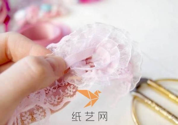 Fabric princess style ribbon flower headband childrens day gift