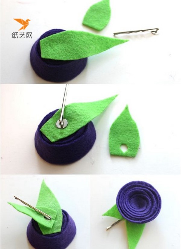 Handmade illustrated tutorial for simple head flowers on non-woven fabrics