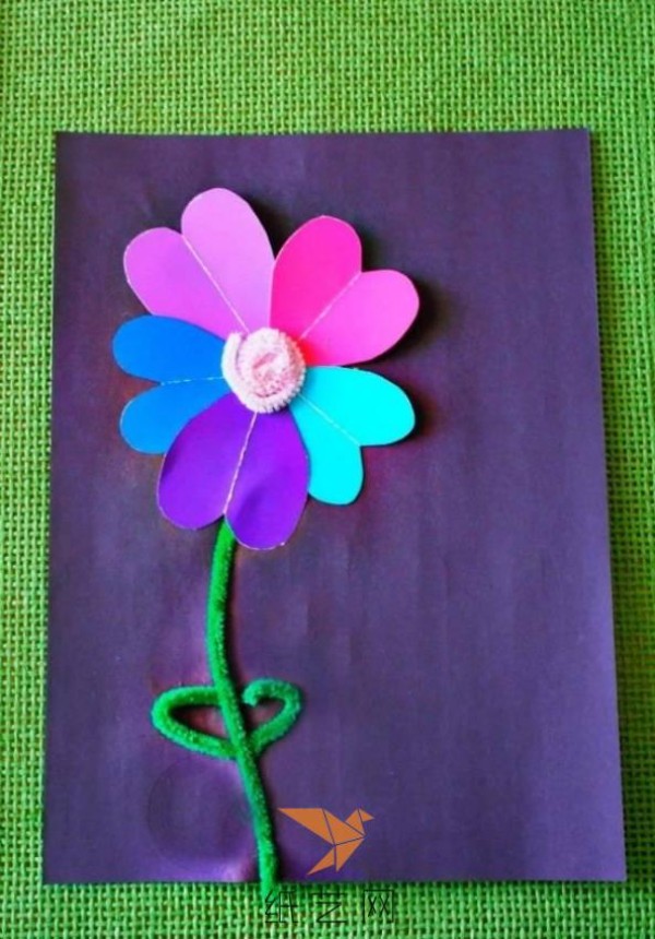 Childrens Day handmade paper flower greeting card making tutorial