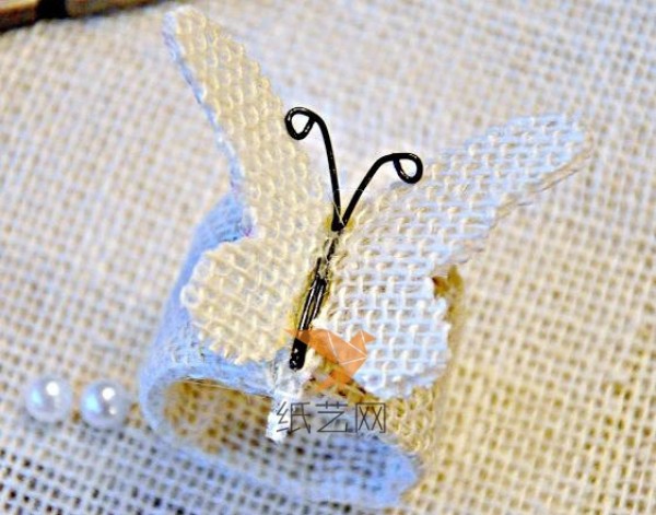 Beautiful burlap made butterfly napkin decoration