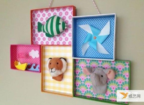 Shoe box lid waste is used to hand-make personalized and beautiful home decorations